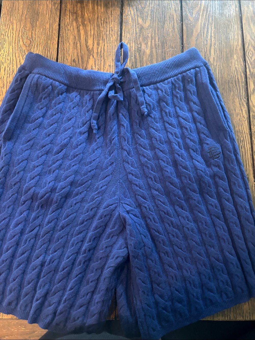 Eric Emanuel Kids Cable Knit Shorts in Royal Blue